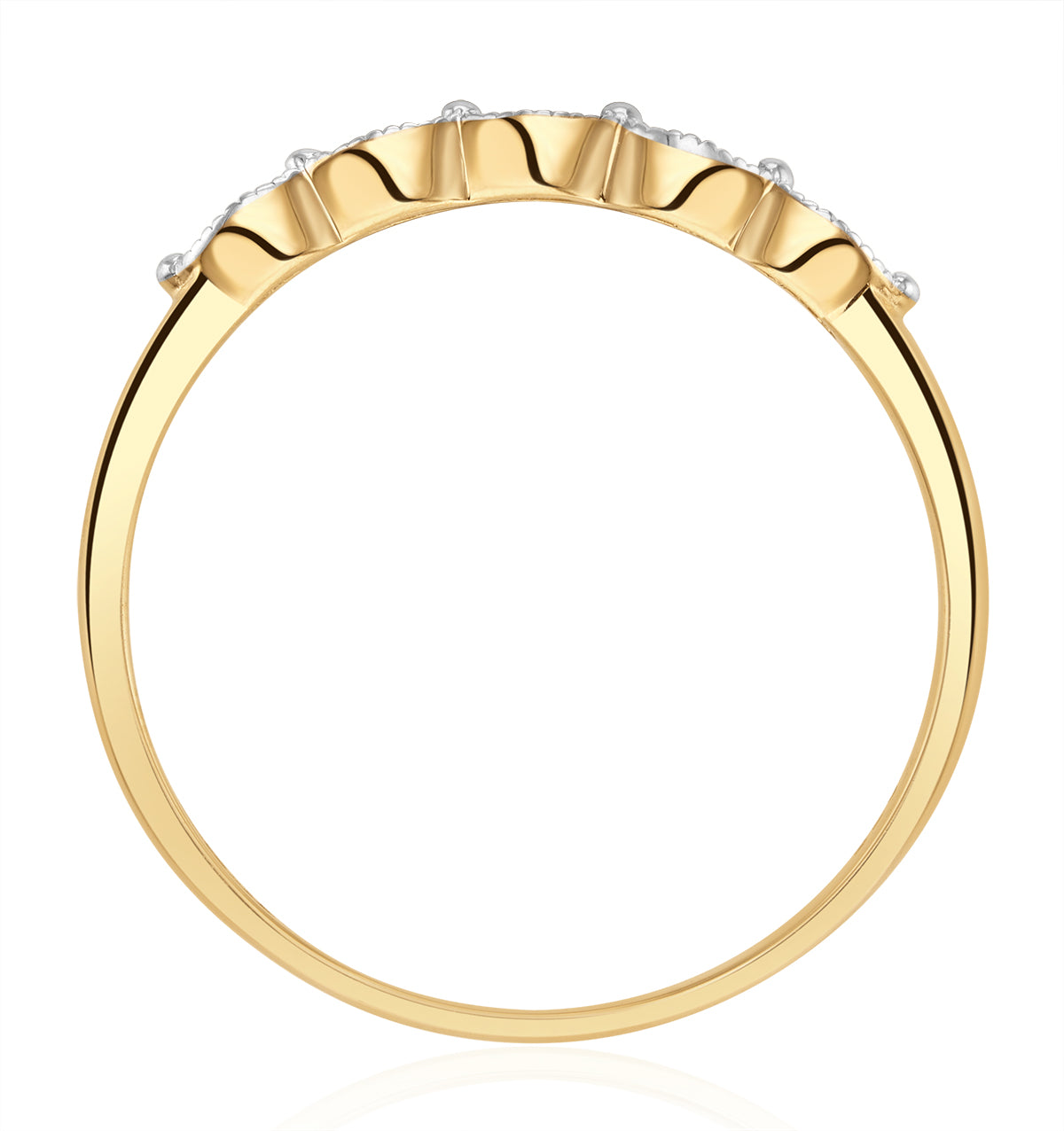 Half Eternity Ring 0.02CT Diamond 9K Yellow Gold